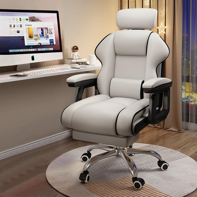Executive Computer Chair Home Office Desk Chair,Adjustable Angle, Ergonomic Adjustable Height PU Leather Chairs with Cushions Armrest for Long Time Seating-High Office Chair with Footrest