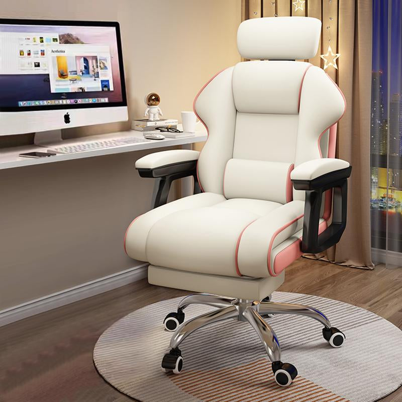 Executive Computer Chair Home Office Desk Chair,Adjustable Angle, Ergonomic Adjustable Height PU Leather Chairs with Cushions Armrest for Long Time Seating-High Office Chair with Footrest